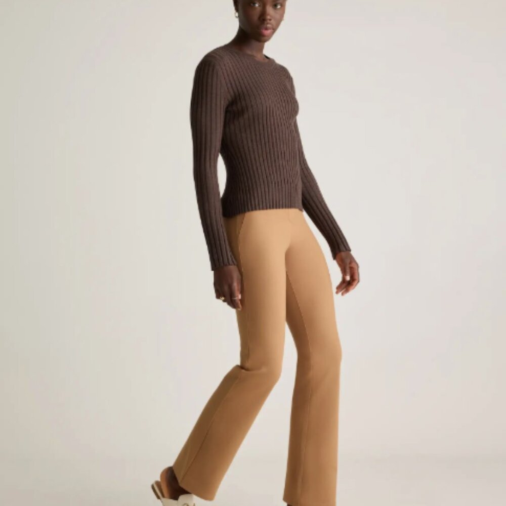 QUINCE Ultra-Stretch Ponte Bootcut Pants - Roasted Pecan, 28" Inseam, Size S - Picture 4 of 8